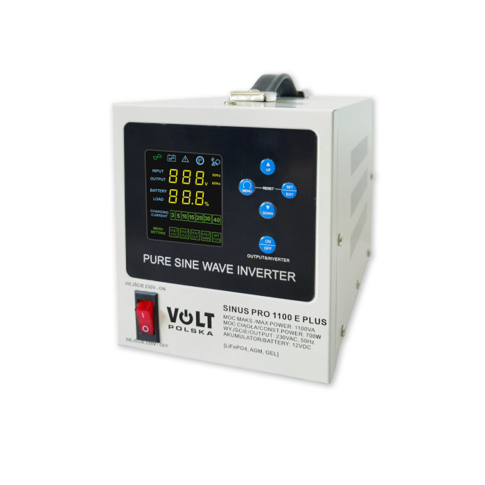 Джерело безперебійного живлення Volt Polska SINUS PRO 1100 E PLUS 12V/230V (700/1100 Вт) (LiFePO4, AGM, GEL)