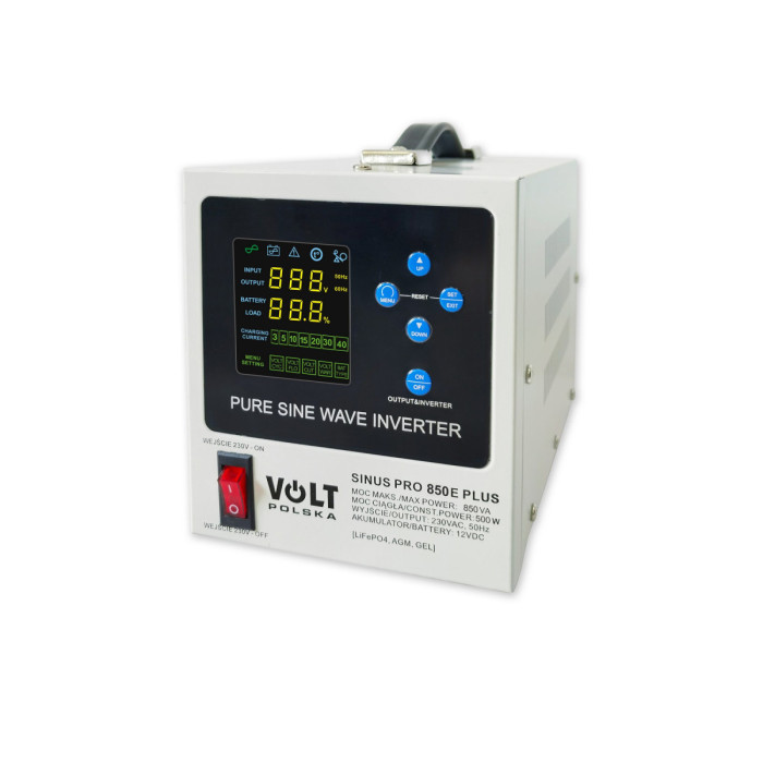 Джерело безперебійного живлення Volt Polska SINUS PRO 850 E PLUS 12V/230V (500/850 Вт) (LiFePO4, AGM, GEL)