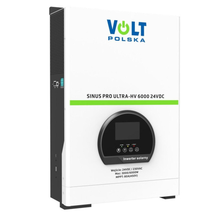 Сонячний інвертор Volt Polska SINUS PRO ULTRA-HV 6000 24/230V (3000/6000W) + 80A MPPT (450V)